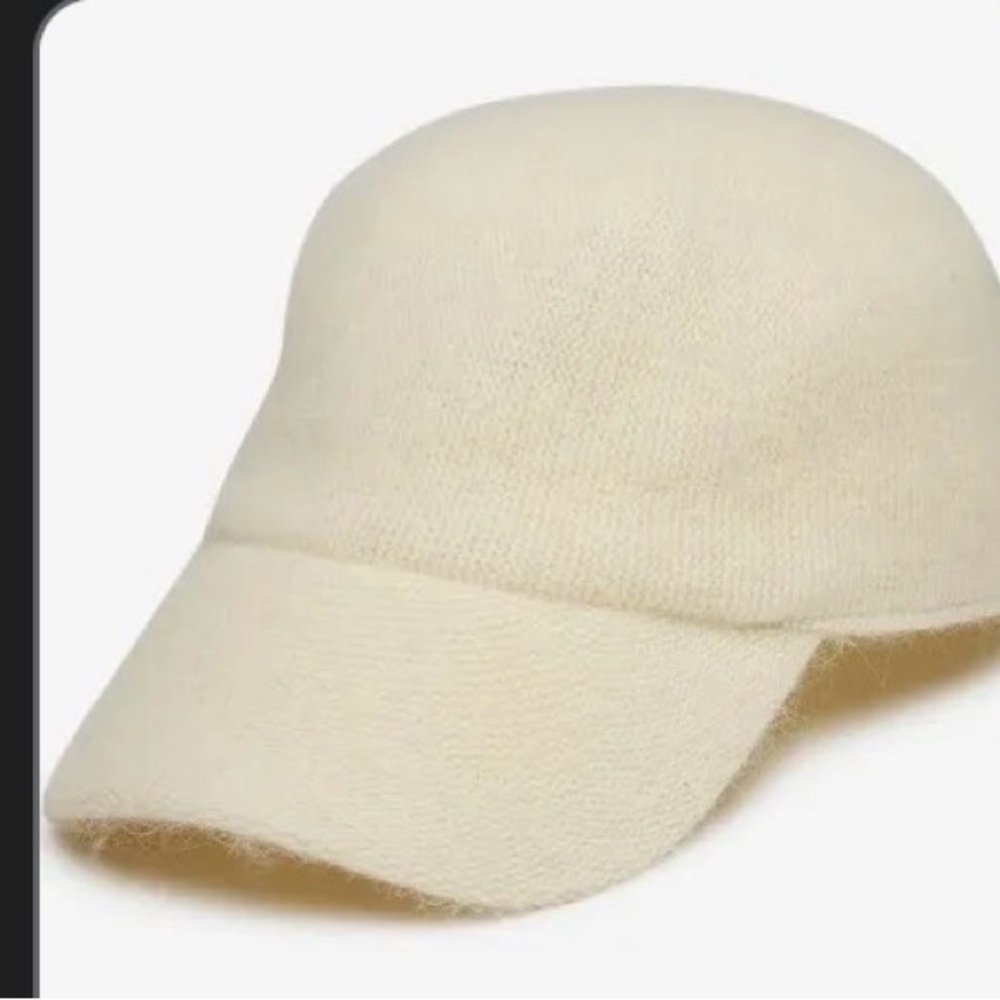 Elegant Cream Women's knitted Cap adjustable strap